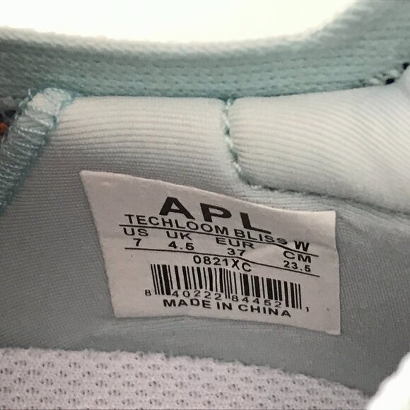 APL TechLoom Bliss Sneakers - Gulf Blue / Orange Racer - Women’s Size 7 - Picture 7 of 8